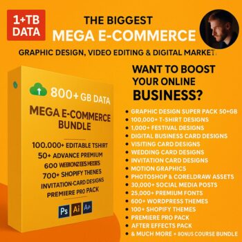 Mega E-Commerce Bundle – 15M+ Editable Files (Graphic Design, Video Editing & Marketing)